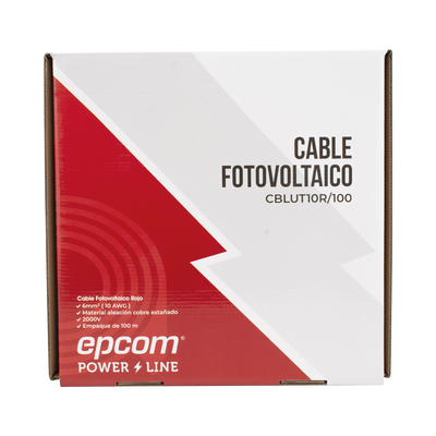[CBL-UT-10R/100] Cable Fotovoltaico Rojo / Cobre Estañado / 6 mm² (10 AWG) / 2000V / Rollo 100m / UL 4703 y TUV