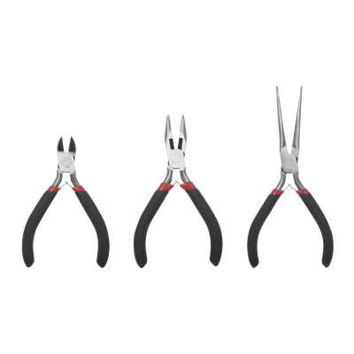 [EP345] Juego de 3 Mini Pinzas de Corte de 5". Incluye: Pinza de Punta Redonda, Diagonal y Punta de Aguja.