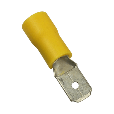 [AE55121] Terminal tipo macho aislada / 12 - 10 AWG / Amarillo / Paquete de 25 piezas.