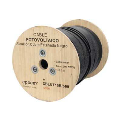 [CBL-UT-10B/500] Cable Fotovoltaico Negro / Cobre Estañado / 6 mm² (10 AWG) / 2000V / Rollo de 500 m / / UL 4703 y TUV