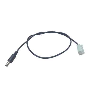 [DC-CORD-2] Cable con Conector Macho (Pigtail) | Forro Negro | Terminal Blanca | Alimentación para Vcc con Puntas Libres | Polarizado | Largo 22 cm ( 8.66 Pulgadas)  | Calibre 22AWG.