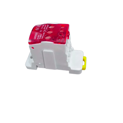 [UKK-80A] Bloque de distribución rojo de 1 entrada y 6 salidas