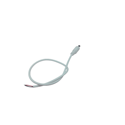 [DC-CORD-W] Cable con Conector Macho (Pigtail) | Forro Blanco |  Alimentación para Vcc con Puntas Libres | Polarizado | Largo 22 cm (8.66 Pulgadas) / Calibre 22AWG.