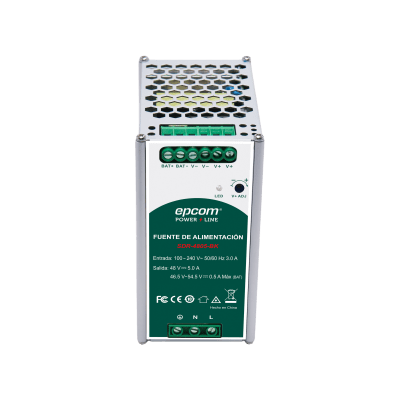 [SDR4805BK] Fuente de Alimentación Industrial  | Tipo DIN RIEL  | 48 VCC  | 5 A | Capacidad de baterías de respaldo 