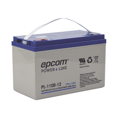 [PL-110-D12] Batería 12 Vcc / 110 Ah / Ciclo Profundo / AGM-VRLA / Uso en Aplicación Fotovoltaica /Terminales Tipo Tornillo HEX M6