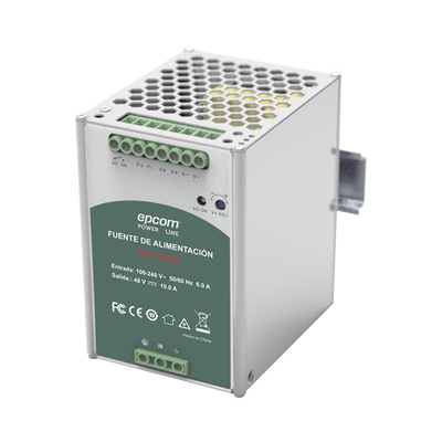 [SDR-48048] Fuente de Poder Industrial 48 Vcc @ 10A / 480W / Función relay Vcc  / Función de Conexión Paralelo / Riel Din
