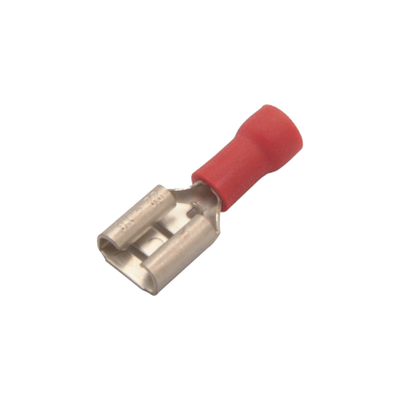 [AE51231] Terminal tipo hembra aislada 0.250 / 22 - 16 AWG / Rojo / Para baterías con teminal F1 / Paquete de 25 piezas.