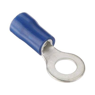 [AE34162] Terminal tipo ojo / 1 / 4 " / 16 - 14 AWG / Azúl / Paquete de 25 piezas.