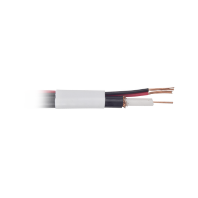 [PRO-RG-59VW] Bobina de cable coaxial RG59 de 150 m con 95% de cobre y 2 conductores calibre 18 para alimentación, para Aplicaciones de CCTV Color Blanco