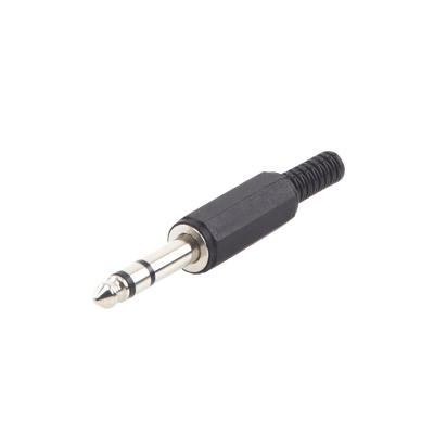 [EP-TRS] Conector macho de 6,3 mm con funda de plastico (estereo) 