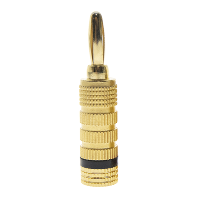 [EP-BSCB] Conector Banana Tipo Tornillo para Bocinas | Instalaciones Profesionales de Audio | Chapado en Oro | Color Negro (1 Pieza)