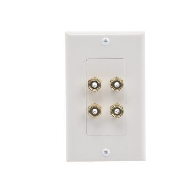 [EP-WP2S] Placa de Pared | Postes de Unión Tipo Banana | Conexión para 2 Altavoces | Fácil Instalación | Conectores Chapados en Oro