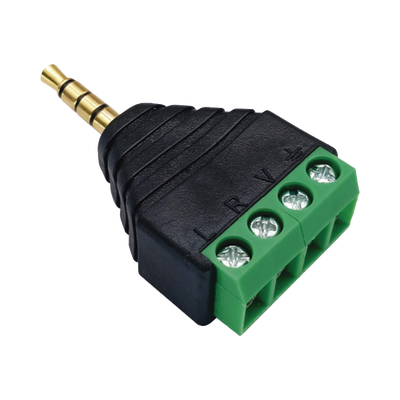 [EP-CON311] Conector de audio de 3.5mm macho a terminal de tornillo de 4 pines