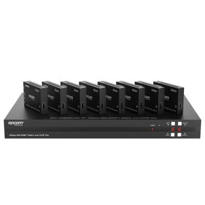 [EPP-MXB88D70M] Matriz HDMI 8x8 | 4K@60Hz 4:4:4 | 8 Salidas HDMI + 8 CAT | Extensión hasta 70 m | Audio HD | Control IR/LAN/RS-232/Web GUI