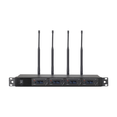 [SF-354UH] Receptor UHF para 4 micrófonos inalámbricos / Pantalla LCD de cristal liquido 