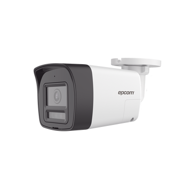 [B4K-TURBO-EX] [Audio Bidireccional + Dual Light + ColorVu] Bala TURBOHD 4K (8 Megapixel) / Lente 2.8 mm / 30 mts IR EXIR + 20 mts Luz Blanca / Micrófono y Bocina Integrado / Exterior IP67 / Metal / dWDR