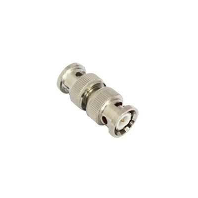 [TT-RG-13] Adaptador tipo barril para 75 Ohm, de conector BNC macho a BNC macho, Níquel/ Oro/ Teflón.