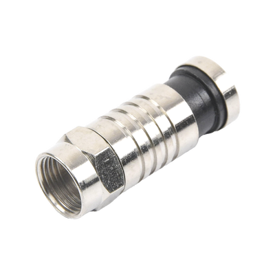 [TT-CON-509-RG59] Conector F Macho de Compresión para cable RG-59, Cuerpo de Bronce Niquelado.