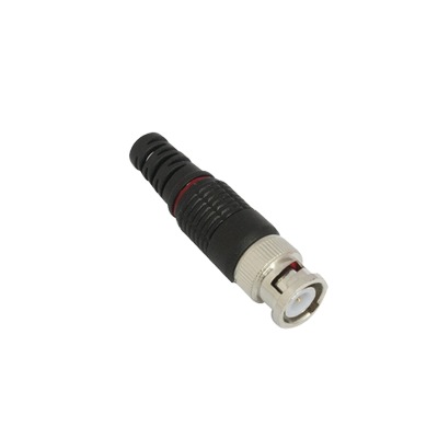 [TT-RG-97] Conector BNC macho en 75 Ohm con Base de Alivio Plástica Negra para Cable Coaxial RG-59/ Níquel/ Oro / Teflón.