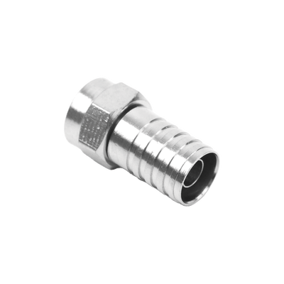 [TT-CON-535] Conector F Macho, Plegable de Doble Blindaje para cable RG-59, Cuerpo de Bronce Niquelado.