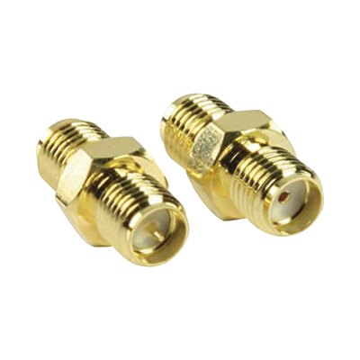 [TT-COU-SMA-RPF-SF] Adaptador en Línea de Conector SMA Hembra Inverso a SMA Hembra, Oro/ Oro/ Teflón,