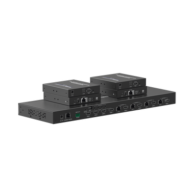[TT844] MATRICIAL Y EXTENSOR DE VIDEO HDMI 4 x 4 / 4 Entradas HDMI / 4 Salidas HDMI Loop / 4 Salidas RJ45 para Extender la señal 70 metros por salida  /4K / Conmutación por RS232, Control Remoto o Ethernet.