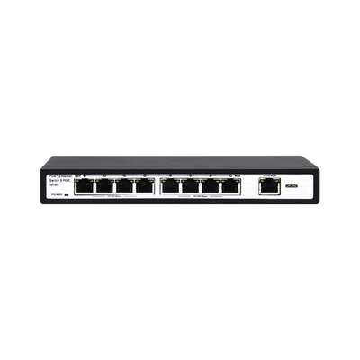 [ET-1008EPE] Switch PoE / 100 Metros PoE / 8 puertos 802.3af/at ( 132.5 W ) 10/100Mbps + 1 puerto Uplink 