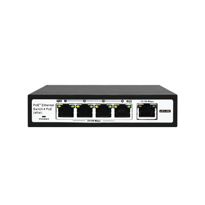 [ET-1004EPE] Switch PoE / 100 Metros PoE / 4 puertos 802.3af /at ( 60 W ) 10/100 Mbps + 1 puerto uplink 