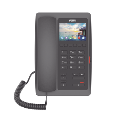 [H5WB] (H5W Color Negro)Teléfono IP WiFi para Hotelería, profesional de gama alta con pantalla LCD de 3.5 pulgadas a color, 6 teclas programables para servicio rápido (Hotline) PoE 