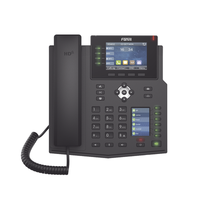 [X5U] Teléfono IP Empresarial con Estándares Europeos, 16 líneas SIP con pantalla LCD a color 3.5", 30 teclas DSS/BLF, puertos Gigabit, IPv6, Opus y conferencia de 3 vías, PoE/DC