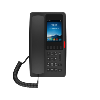 [H6WB] Teléfono IP Hotelero Wi-Fi 6 / Pantalla IPS 3.5" 320x480 / 2 Líneas SIP / 5 Teclas Programables / Puerto USB-A / PoE 802.3af / Audio HD / Diseño Negro
