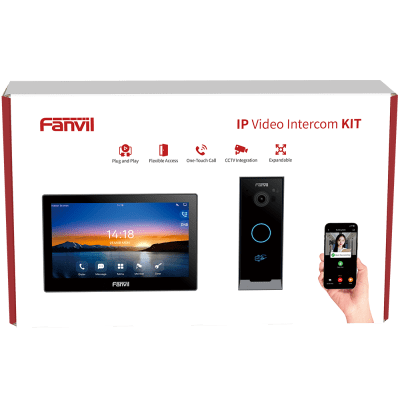 [VIK-01] Kit Videoportero IP / Estación Interior i504W + Frente de Calle i60 / Pantalla Táctil 7" HD / Videollamadas H.264/H.265 / Wi-Fi Dual Band / PoE / App Fanvil Link / ONVIF / 10,000 Tarjetas RFID