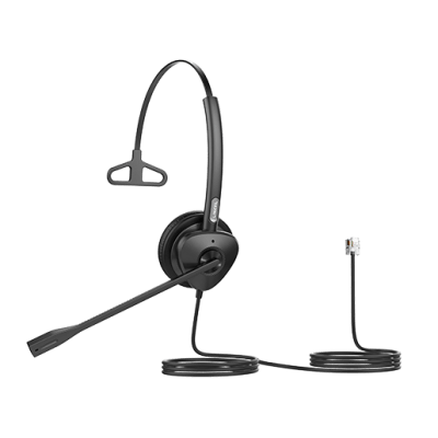[HT301] Diadema Monoaural con Audio HD y Brazo Ajustable de 260°, Conexión RJ9 y Sonido de Alta Definición