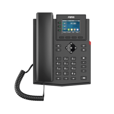 [X303W] Teléfono IP Wi-Fi empresarial para 4 líneas SIP con pantalla LCD de 2.4 pulgadas a color, Opus y conferencia de 3 vías, PoE.
