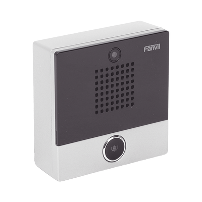 [I10V] Mini video Intercomunicador para hotelería y hospitales, con diseño elegante, PoE, cámara 1Mpx, 1 botón, 1 relevador integrado de salida y entrada.