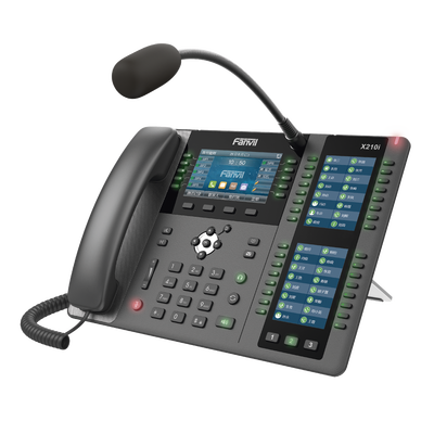 [X210I] Teléfono empresarial IP hasta 20 lineas SIP, micrófono exterior, 106 botones DSS, Bluetooth integrado para diademas, puertos Gigabit, soporta recepción video, PoE