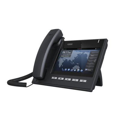 [C600] Teléfono IP Ejecutivo Para 6 Líneas SIP con Video Conferencia HD720, Pantalla Multi-Touch, Voz HD y Conferencia de 10 vías con Soporte Para PoE