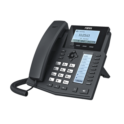 [X5] Teléfono IP Empresarial Para 6 Líneas SIP con Voz HD con 2 Pantallas LCD, 8 teclas BLF y Conferencia de 3 vías con Soporte Para PoE