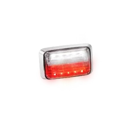 [QL-64-SF-CRC] Luz de advertencia Quadraflare LED con flasher integrado y mica transparente, en combinación de colores rojo y claro.