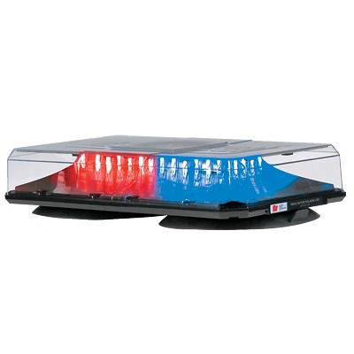 [454-300-CBR] Barra de luces Highlighter LED Solaris con montaje de succión e imán (2 colores, domo claro). Azul/Rojo.