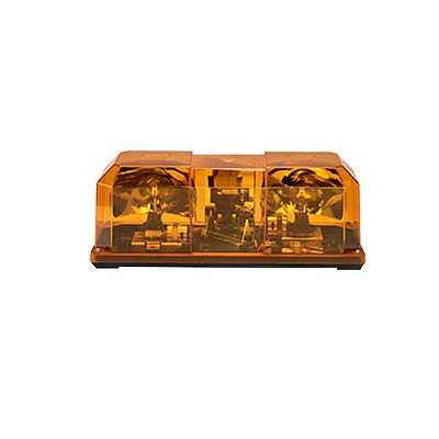 [450-112-02] Barra de luces 15" con 1 par de lámparas giratorias 95 rpm, 80,000 candelas por destello y montaje permanente, color ámbar