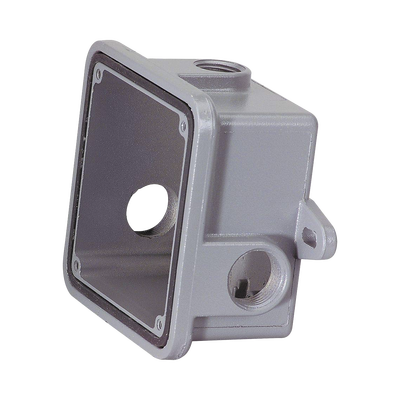 [WB] Caja trasera resistente a la intemperie,  metálica, gris, accesorio federal signal