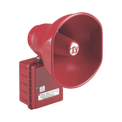 [ASUP-024] Altavoz amplificado, 30 Watts, Aprobado por CSFM y Listado contra incendios UL, 24 VCD, Color Rojo