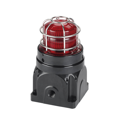 [GSTR-120-D-R] Baliza LED de Señalización Visual / Uso en Zonas Peligrosas / Clase I Div. 2 / Clase II Div. 2 / Clase III / 120-240 VCA / Gabinete Ignífugo Ex db / IP66 / 8 Patrones de Parpadeo / Montaje en Superficie