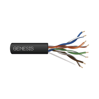 [6360-1108] Bobina de Cable de 305 Metros (1000 Pies) UTP Cat6 RISER / Color Negro / UL, CMR SPNLS, Probado a 350 Mhz / Para Aplicaciones de CCTV, Redes de Datos, IP Megapixel, Control RS485