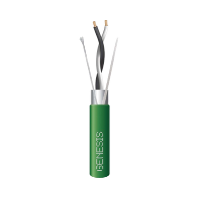 [3320-2105] Bobina de 305 Metros (1000 Pies) / Cable 2 x 22 AWG / Color Verde / Blindado / Plenum / Trenzado para Aplicaciones de Transmisión de Datos a Alta Velocidad para Automatización, EIA-485, BACnet y Otros Sistemas de Comunicación
