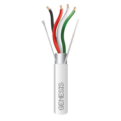 [2215-1101] Bobina de 305 Metros (1000 Pies) / Cable 4 x 18 AWG / Color Blanco / Blindado / Riser / Aplicaciones de Audio Control de Acceso y Automatización
