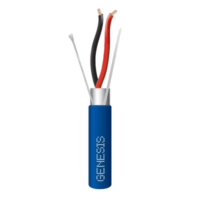 [3214-2106] Bobina de 305 Metros (1000 Pies) de Cable 2 x 18 AWG / Plenum / BLINDADO / Tipo FPLP, CMP, CL3P / Color Azul / Para Aplicaciones en Sistemas de Seguridad, Audio, Control y otras Aplicaciones