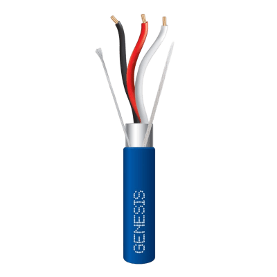 [3226-1106] Carrete de 305 Metros (1000 Pies) de Cable 3 x 18 AWG / Plenum / BLINDADO / Tipo FPLP, CMP, CL3P / Color Azul / Para Aplicaciones en Sistemas de Seguridad, Audio, Control y otras Aplicaciones