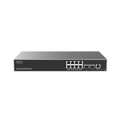 [GWN7811P] Switch Capa 3 PoE+ Administrable / 8 puertos 10/100/1000 Mbps + 2 Puertos SFP+ de 10 Gigabits / Hasta 120W / Compatible con GWN Cloud.